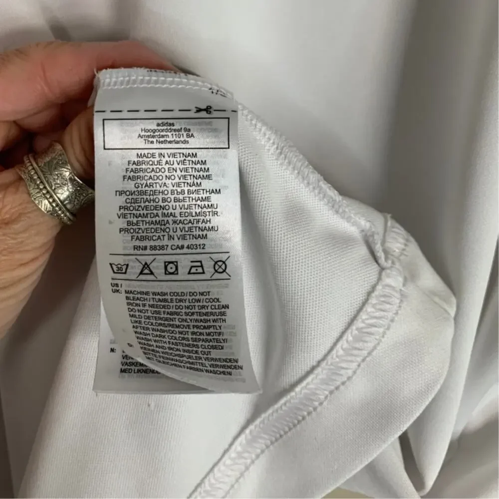 adidas White and Gray Men's Shirt - Picture 6 of 9
